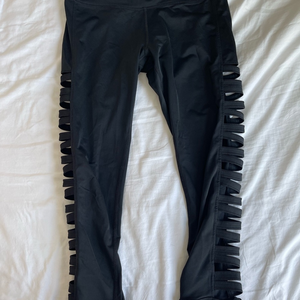 Black Workout Leggings with side cut outs